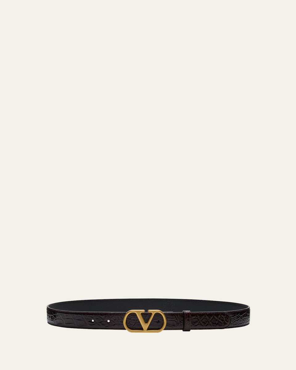 VLogo Signature Crocodile Belt,